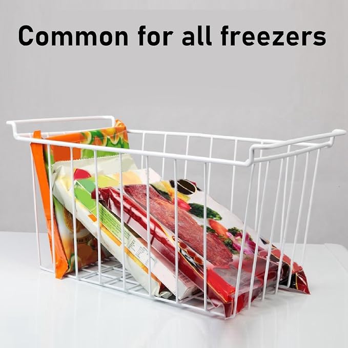 2PCS Freezer Organizer Bins, Steel Wire Freezer Basket - Image 2