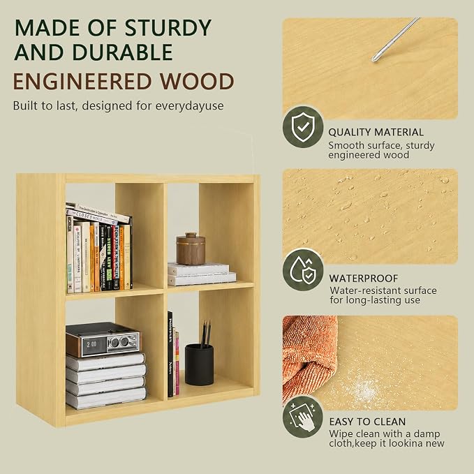 CTESNE【Wooden 4 Cube Storage Organizer Shelf - Image 4