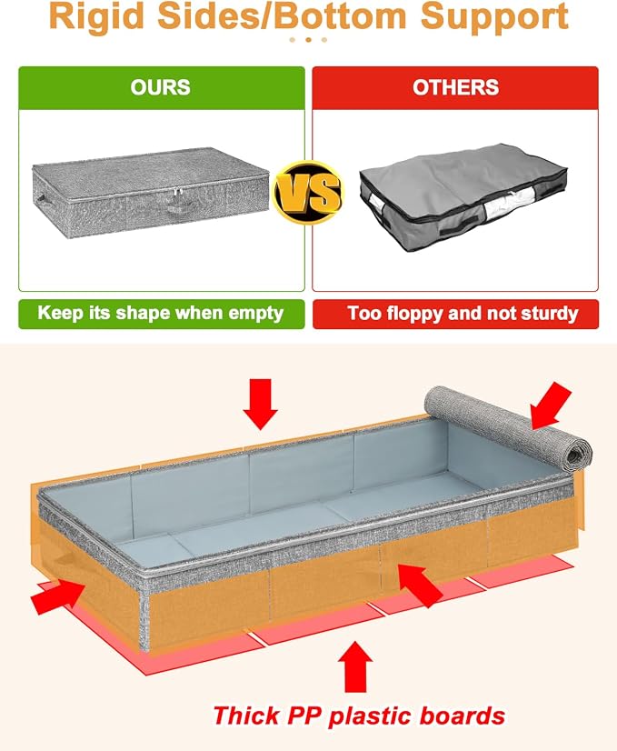 Under Bed Storage, 2 Pack Underbed Storage Container Bags - Image 3