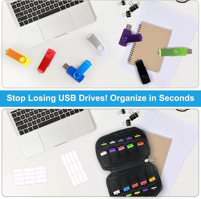 Flash Drive Case 20 Slots Thumb Drive USB Storage Case, Portable Electronic - Image 6