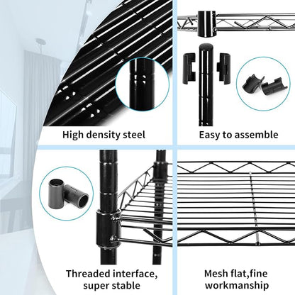 SUNLPH 6-Tier Wire Shelving Adjustable Shelves Unit Metal Storage Rack - Image 4