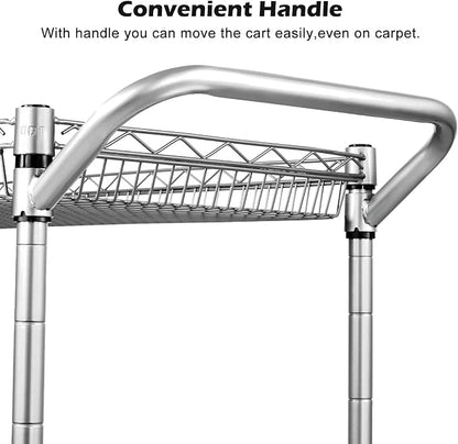 WDT 2 Tier Heavy Duty Utility Cart, NSF Rolling Carts - Image 6