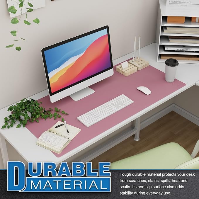 K KNODEL Large Office Leather Desk Mat, Mouse and Keyboard Pad, Computer and - Image 5