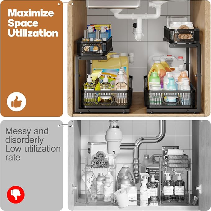 2 Pack 21.3IN-Depth Under Sink Organizer - Image 5