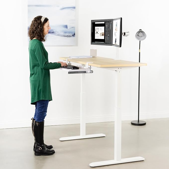 VIVO Large Clamp-on Computer Keyboard and Mouse Under Desk Slider Tray - Image 5