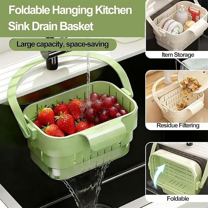 Foldable Hanging Kitchen Sink Drain Basket, 2026 New Hanging Sink Strainer - Image 6