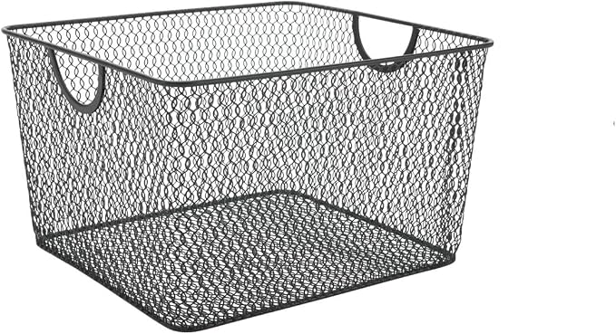 Ybm Home Household Wire Mesh Open Bin Shelf Storage Basket Organizer Black by YBMHome