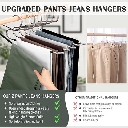 DOIOWN Open Ended Pants Hangers, Stainless Steel Pants Jean Hangers 8 mm Thick - Image 5