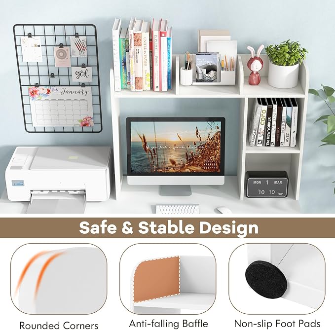 Tangkula Desktop Bookshelf, Countertop Storage Hutch - Image 8