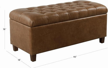 HomePop 40" Button Tufted Storage Bench - Image 3