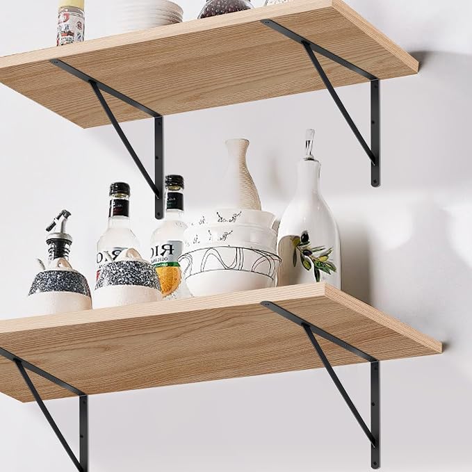 12 Pack L22 x H 12" Black Heavy Duty Shelf Brackets - Image 4