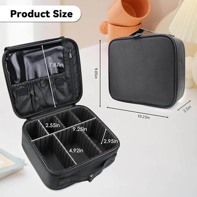 Travel Makeup Bag Makeup Cosmetic Train Case Organizer Portable Storage Bag - Image 6