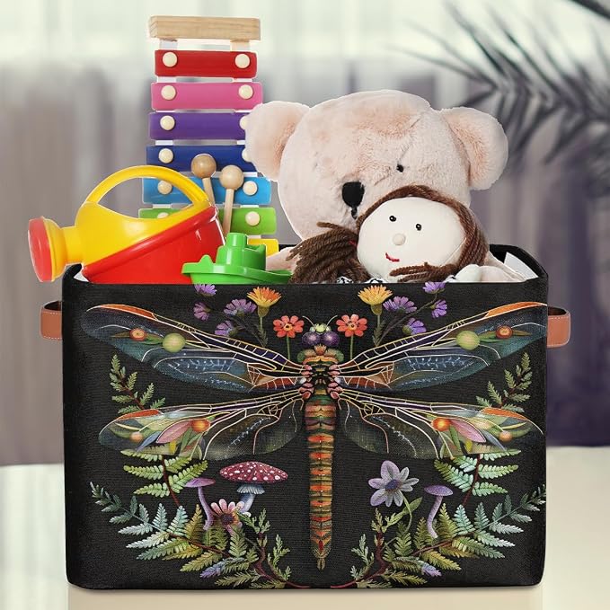 Pardick Basket Storage Bins Animal Dragonfly Rectangle Cube Basket Box Kids - Image 3