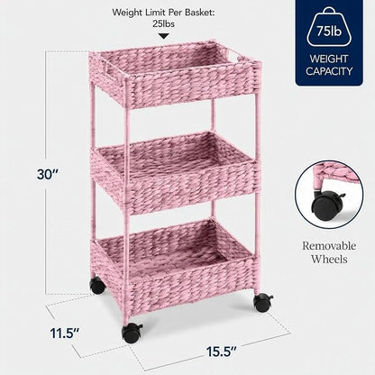 Best Choice Products 3-Tier Water Hyacinth Rolling Nursery Caddy w/Wheels - Image 2