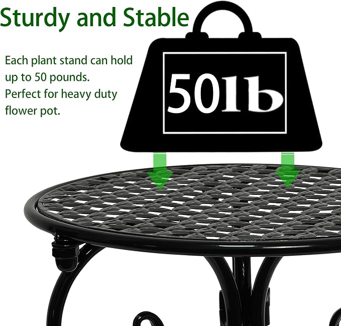 NAKUPE 4-Pack Metal Plant Stand - Image 3