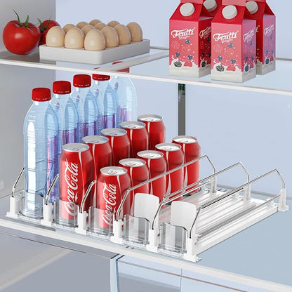 Drink Organizer for Fridge, Self Pushing Fridge Drink Organizer, Automatic by IBORING