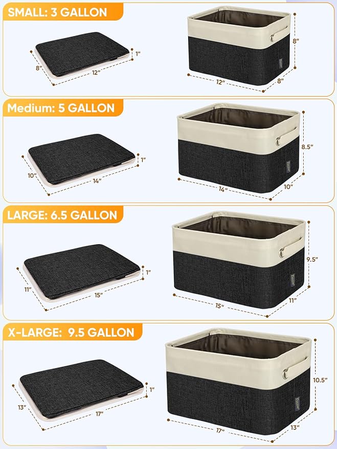 BALEINE 3 Pack Fabric Storage Bins - Image 2