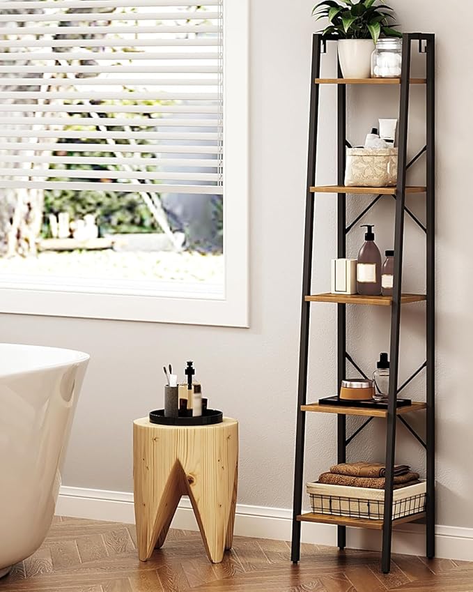 Hzuaneri Ladder Shelf, Freestanding Corner Storage Shelf | Bookcase - Image 5