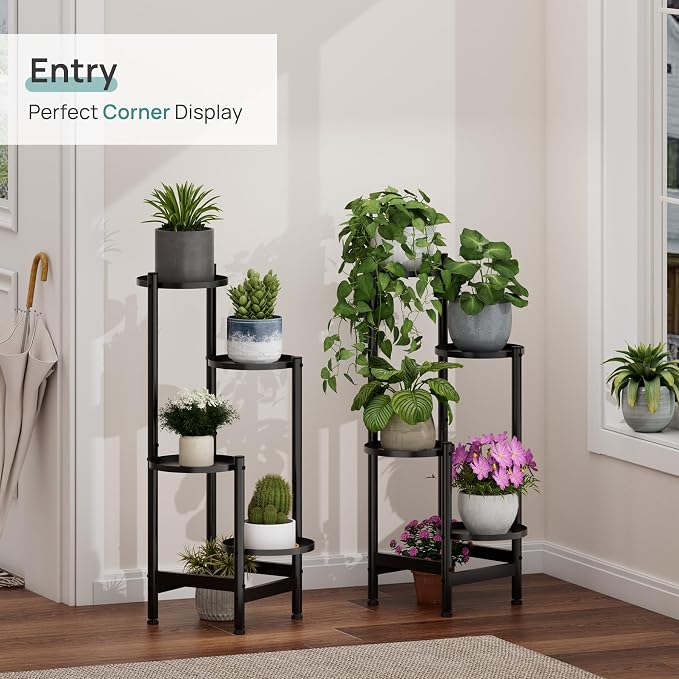 viewcare 4-Tier Plant Stand, Heavy Duty Metal Planter Rack -Indoor/Outdoor - Image 6