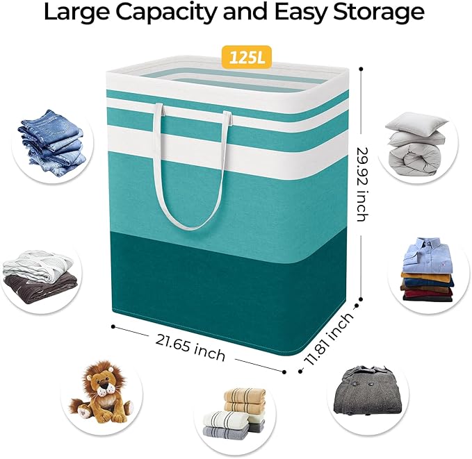 HomeHacks 2-Pack Large Laundry Basket, Waterproof, Freestanding Laundry Hamper - Image 4