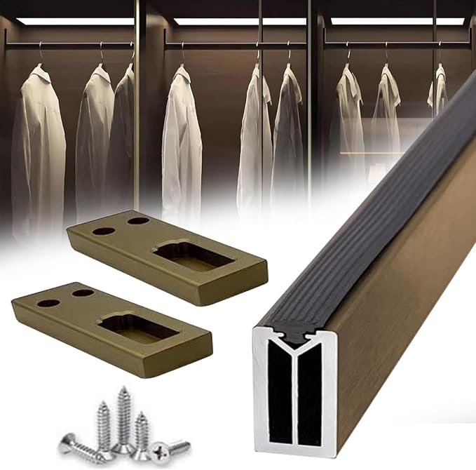 Square Closet Rods-Cuttable, Removable-Heavy Duty Black Wardrobe Rods and by Unknown