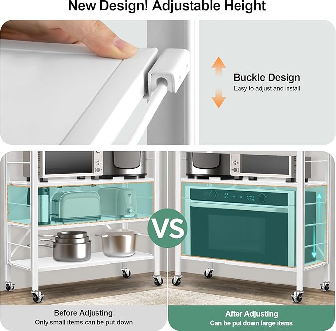 Himix 5 Tier Foldable Storage Shelves, Expandable Folding Pantry Shelf - Image 4