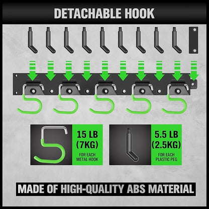 SWANLAKE Plastic 64 Inch Adjustable Storage System, Wall Mounted Hooks Tool - Image 2