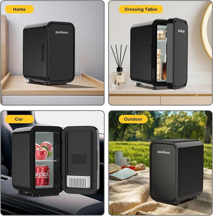 Enventor Mini Refrigerator, 6L/ 8 Can Compact Skincare Fridge AC+DC Power - Image 7