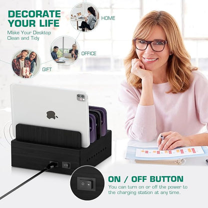 Bamboo Charging Station for Multiple Devices - Image 6