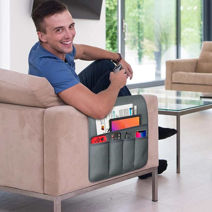 TV Remote Control Holder Couch Caddy, Non-slip Bedside Caddy Organizer - Image 2