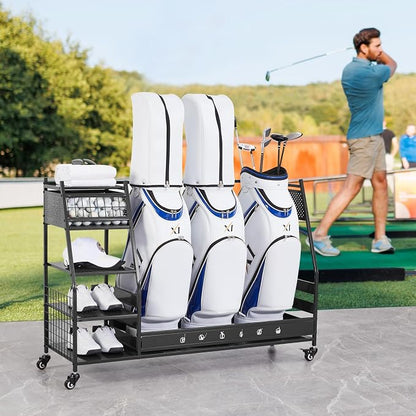 Lauren&Harold Golf Bag Organizer Garage Storage, Golf Storage Rack Stand Fits 2 - Image 2