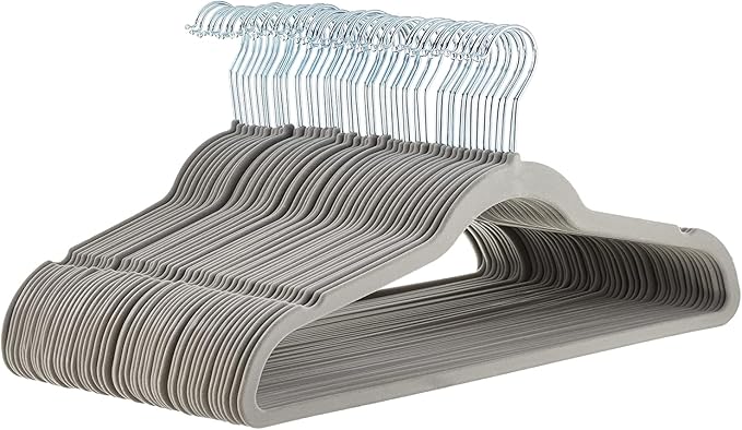 Amazon Basics Slim Velvet Non-Slip Space Saving Suit Clothes Hangers, Closet by AmazonBasics