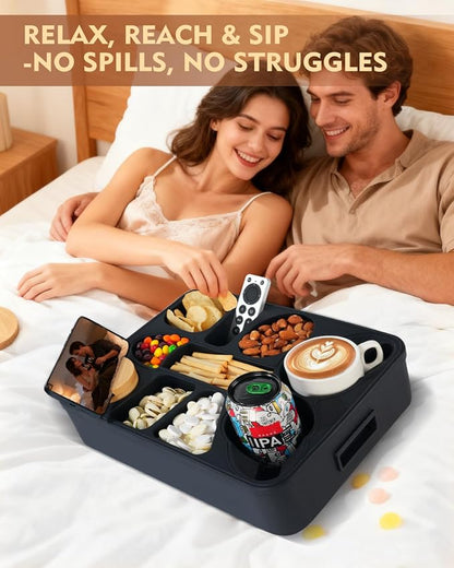 Couch Cup Holder Tray Dual Cup Silicone Organizer – Waterproof Anti-Slip Snack - Image 7