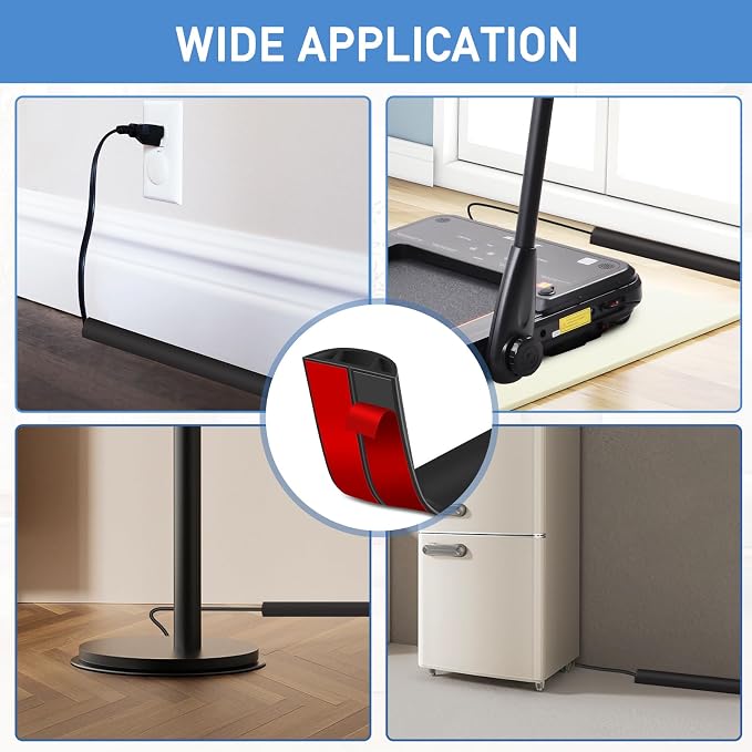 Floor Cord Cover Self Adhesive Cord Hider Floor Extension Cord Covers - Image 6