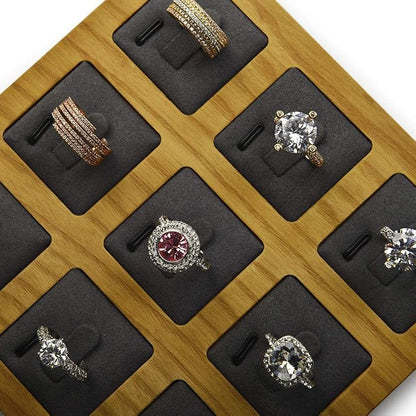 Jewelry Ring Display Tray Solid Wood Display Rings Stand Storage Jewelry - Image 3