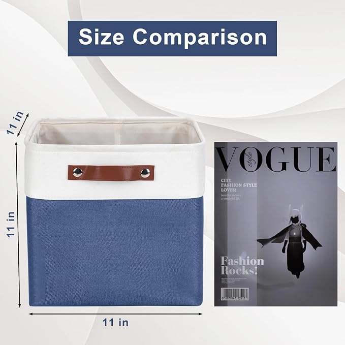 Collapsible Fabric Storage Cubes 11x11 Cube Storage Bins, 4 Pack Closet Baskets - Image 4