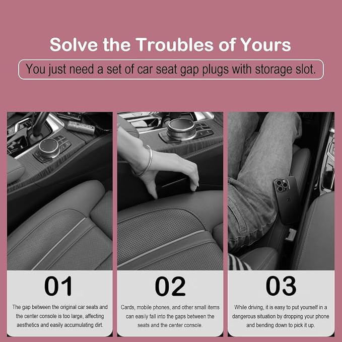 Car Seat Gap Filler 2 Pack, Auto Seat Side Gap Filler Organizer - Image 8