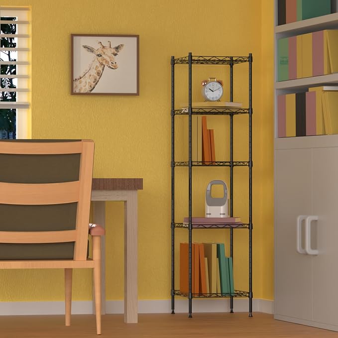 5 Tier Standing Metal Wire Shelving Unit, Adjustable Height, Storage Shelf Units - Image 6