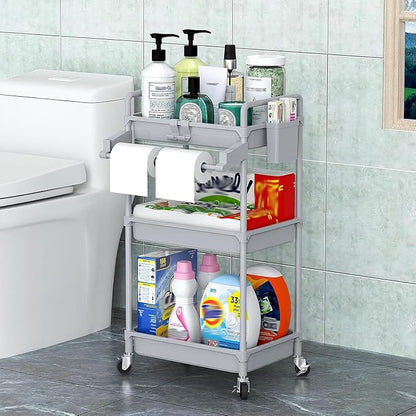 SPACEKEEPER Rolling Storage Cart, 3 Tier Utility Cart Laundry Room Organization - Image 6