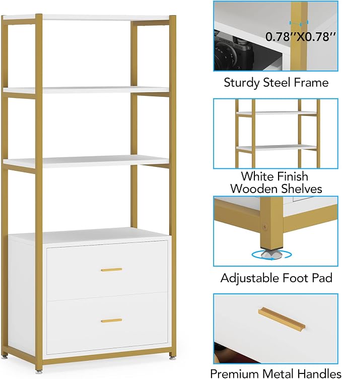 Tribesigns Bookcase, 4-Tier Bookshelf - Image 6