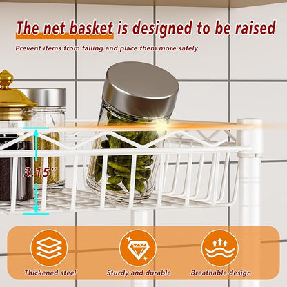6 Tier Basket Shelf Wire Shelving Unit Adjustable Storage Shelves Big Basket - Image 3