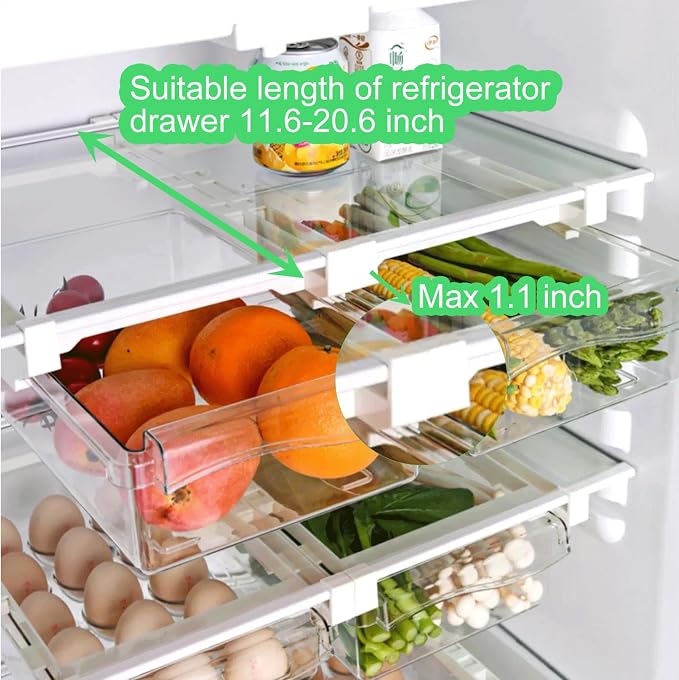 Yatmung 2 Pack Fridge Drawer Organizer - Image 3