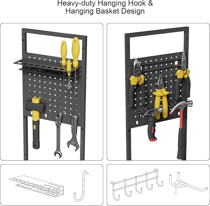 Power Tool Organizer Cart with Charging Station, Heavy Duty Garage Tool - Image 4