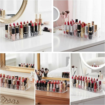 3-Pack Acrylic Lipstick Organizer – 72 Slot Clear Makeup Storage Display - Image 6