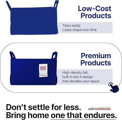 Collapsible Felt YELLOW Storage Bin Large 14.6"x9.4"x9.4" – Foldable Basket - Image 3