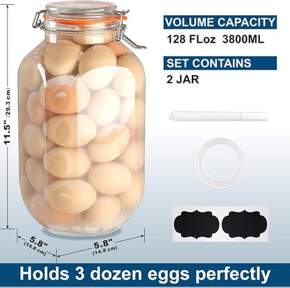 1 Gallon Square Glass Storage Jars - Image 6