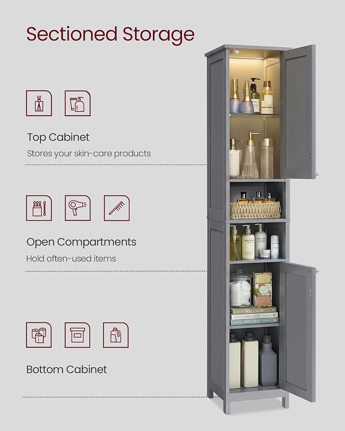 VASAGLE Tall Storage Cabinet - Image 5