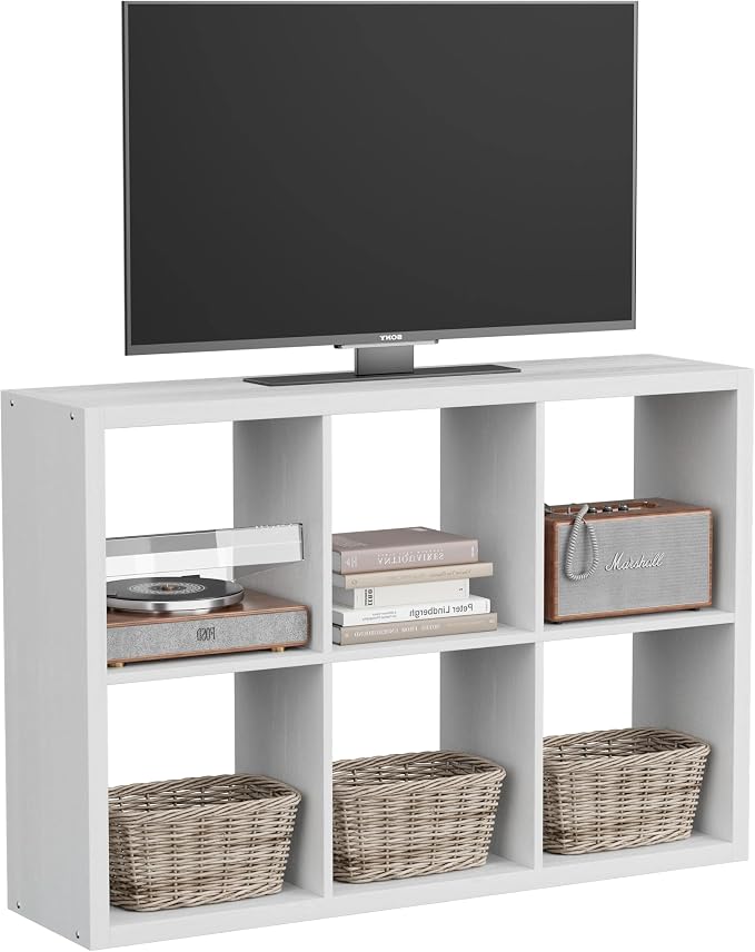 6 Cube Storage Organizer, 2x3 Cube Bookshelf, Cubby Storage Shelf, Wooden by JPIZISO