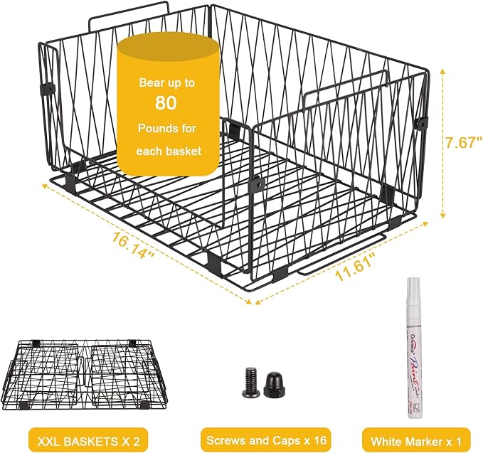 2 PACKS XXL Kitchen Organization and Storage Pantry Baskets, Fruit & Vegetable - Image 2