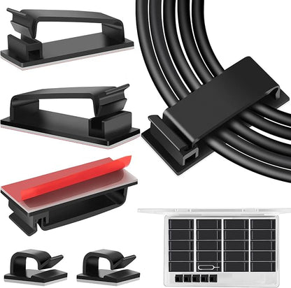 50 PCS Black Cable Clips by TidyHelper